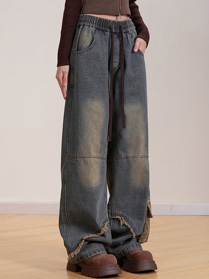 Wide leg loose straight leg Cargo Jeans