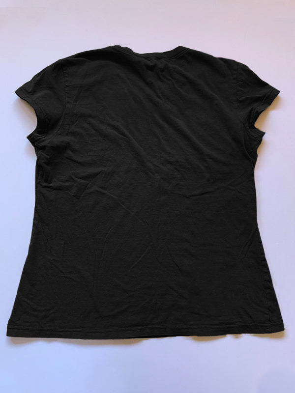 Black Vintage Feather Wings Hand Printed Tee