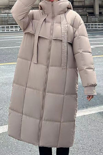 Trendy Long Hooded Puffer Jacket