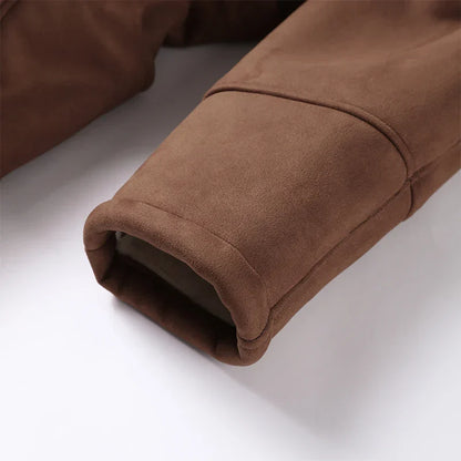Fashion Lamb Woolen Spliced Warm Coat For Women Vintage Side Buttons Lapel Full Sleeve Jackets Lady Autumn Winter Thick Outwear