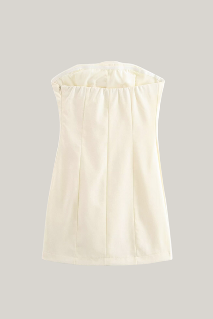 Floral Applique Strapless Mini Dress