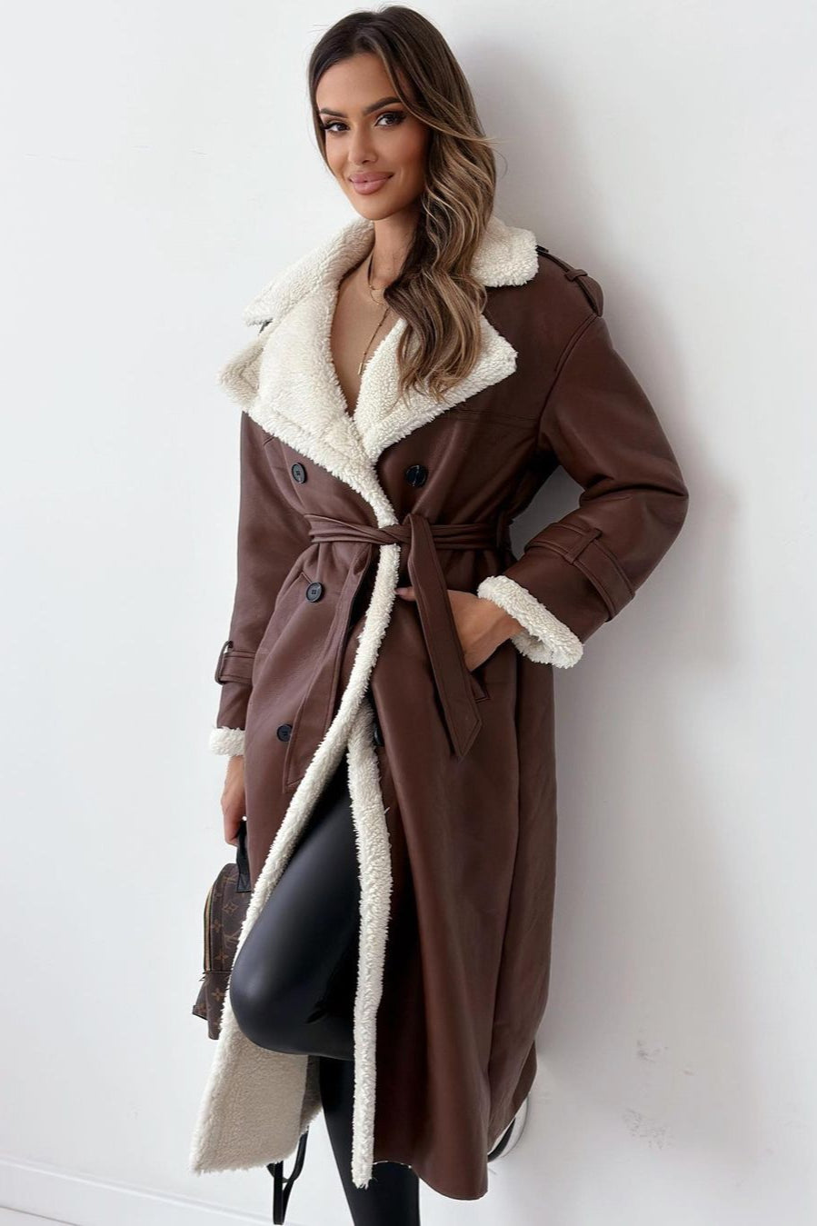 Reversible Fleece Stand Collar Coat