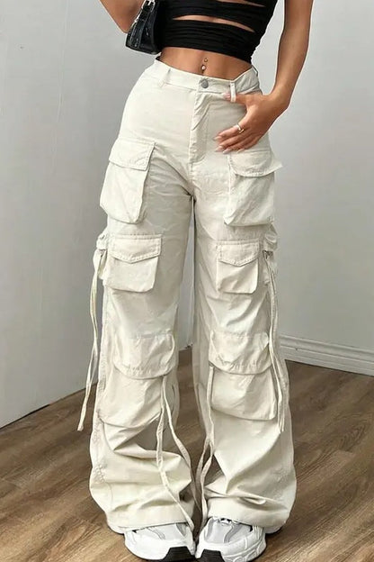 Y2K Black Wide Leg Cargo Pant