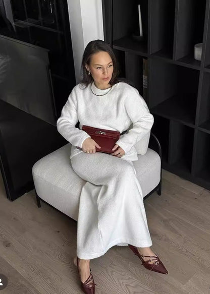 Luxe Cozy Knit Sweater & Fishtail Skirt Set