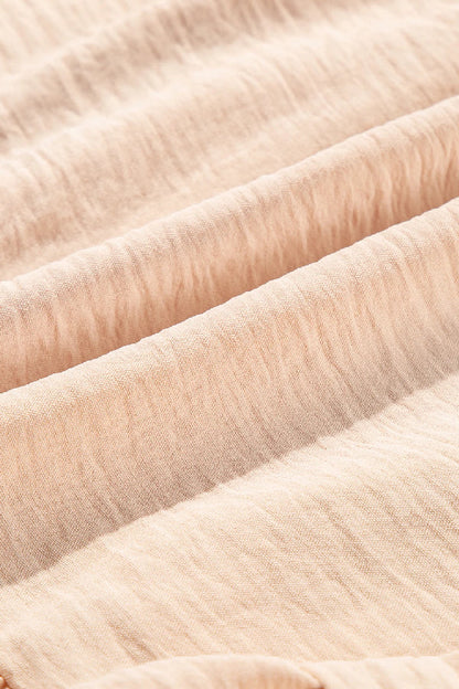 Oatmeal Crossover Backless Bodice Tiered Maxi Dress