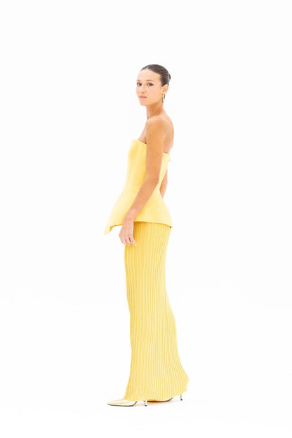 Camille Strapless Pleated Skirt Set