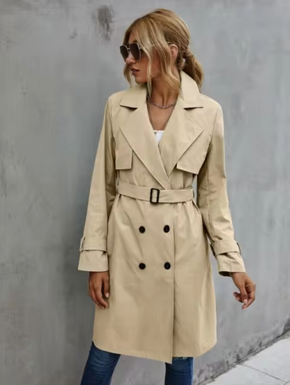 | Women’s Double Breasted Belted Trench Coat