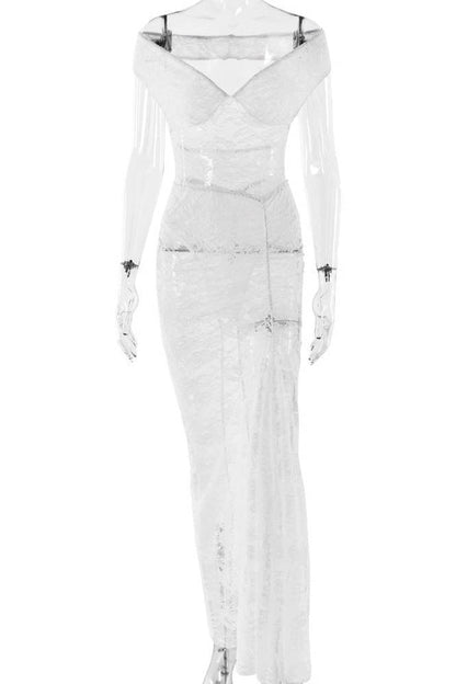 Lace Whisper – Backless Skirt Ensemble