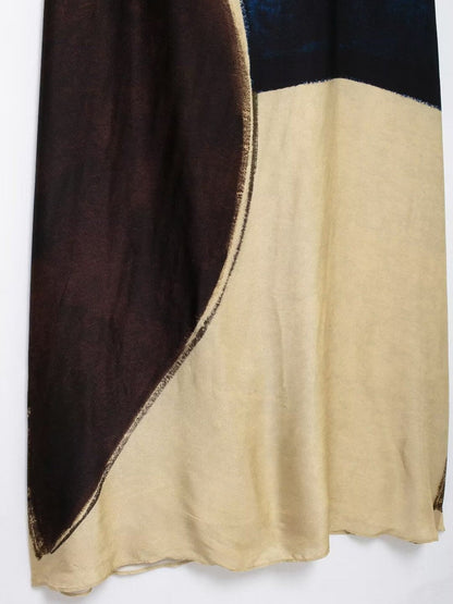 Retro Print Spaghetti Strap Maxi Dress