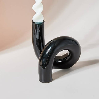 Ema Twist Glass Candle Holders