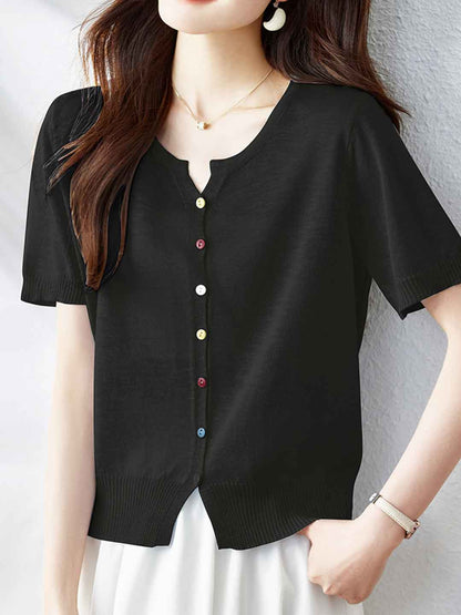 Gianna Chic Solid Color Knitted Cardigan