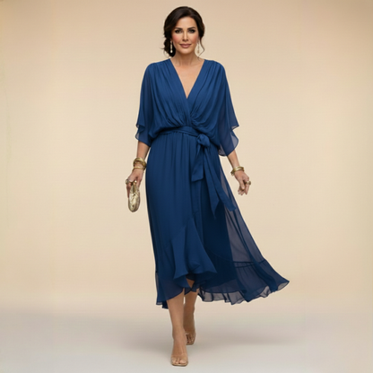 Elowen | V-Neck Chiffon Dress