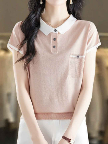 Caroline Loose Doll Collar Knitted Top