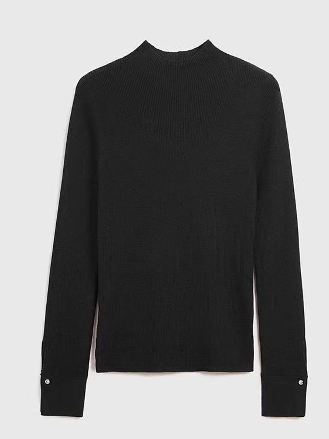 Sophia Classic Turtleneck Solid Color Knitted Sweater-Green