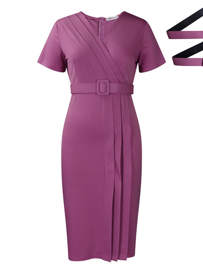 OL Commute Pencil Skirt Belts Mini&Short Dresses