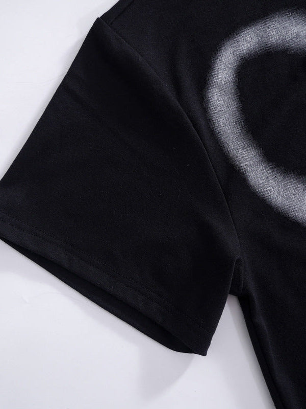 Short Sleeve Printing Long Loose T Shirt