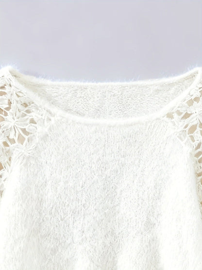 Lace Applique Loose-fit Sweaters
