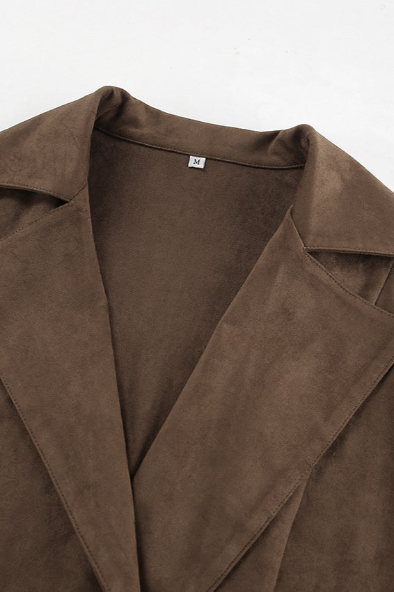 Belted Suede Trench Coat