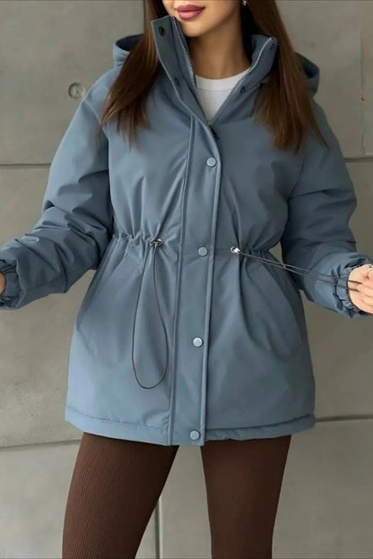 Drawstring Waist Leisure Outdoor Sports Mountaineering Jacket