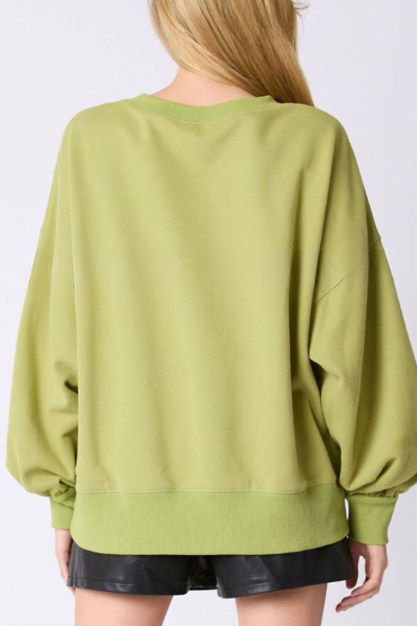 Halloween Coffee Sequin Top Loose Casual Sweatshirt