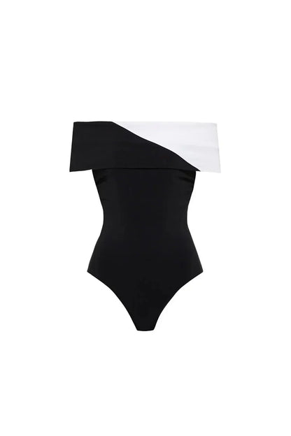 Colorblock Minimal One Piece Swimsuit Set
