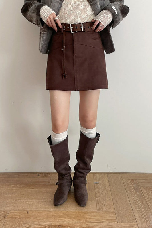A-Line Mini Tassel Waist Skirt