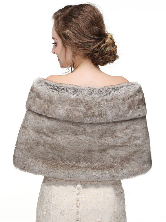 Faux Fur Wedding Wrap Bridal Shawl Winter Warm Cover Ups