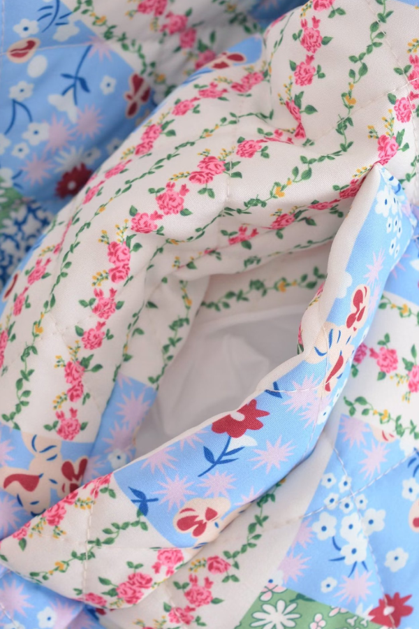 Loose Stand Collar Long Sleeve Floral Printed Cotton Jacket