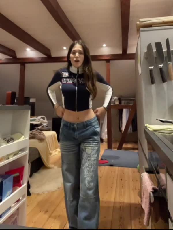 Washed Heart Pattern Cargo Jeans