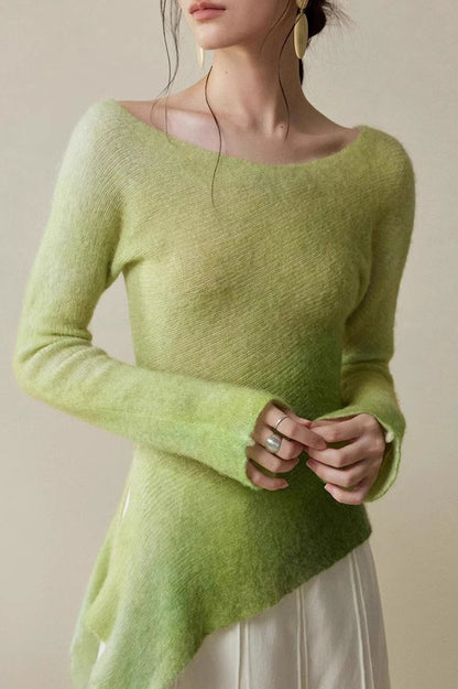 Diagonal Weave Raglan Knit Top