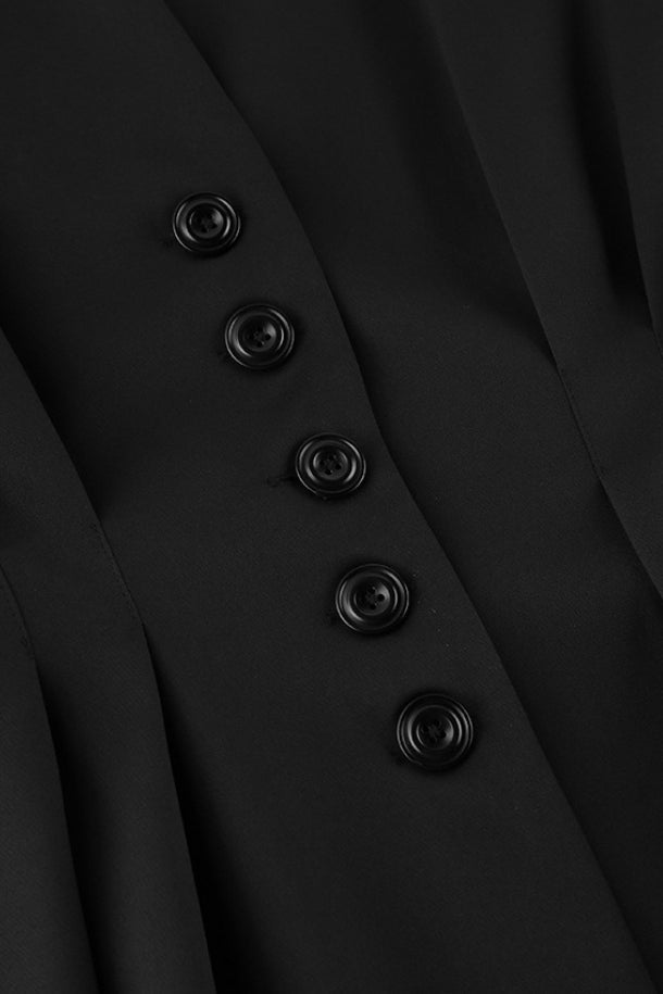 Black Fitted Two Piece Blazer Pants Set