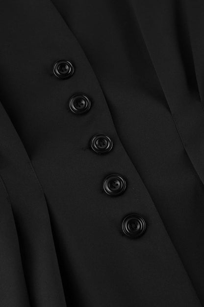 Black Fitted Two Piece Blazer Pants Set