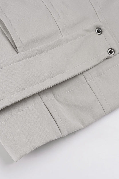 Zip Up Solid Color Utility Jacket