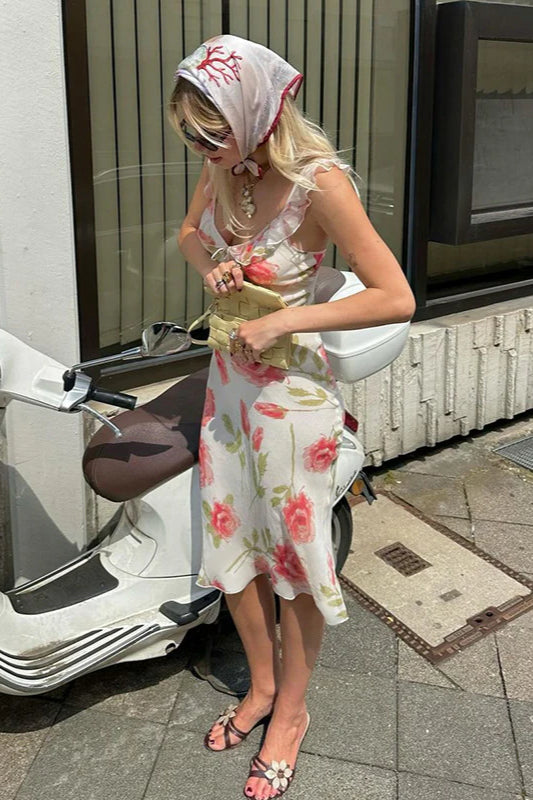 Floral Cami A-Line Maxi Dress