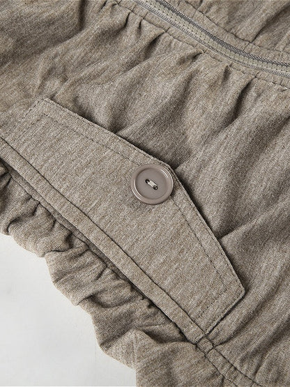 Pleated Lapel Knit Jacket Coat