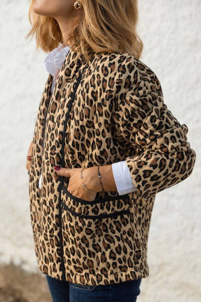 Quilted Leopard-print Jacket
