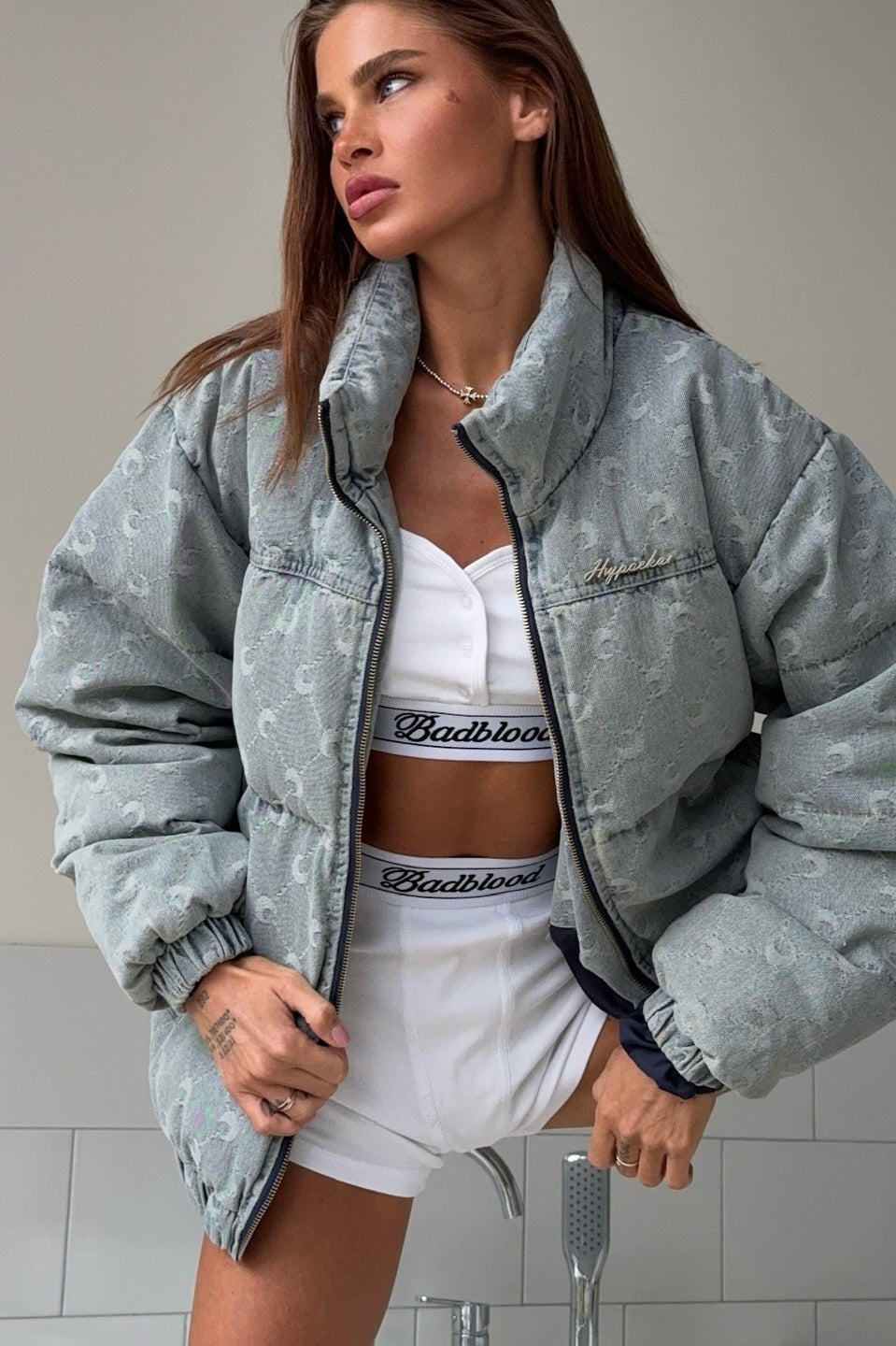 Vintage Washed Moon Puffer Jacket