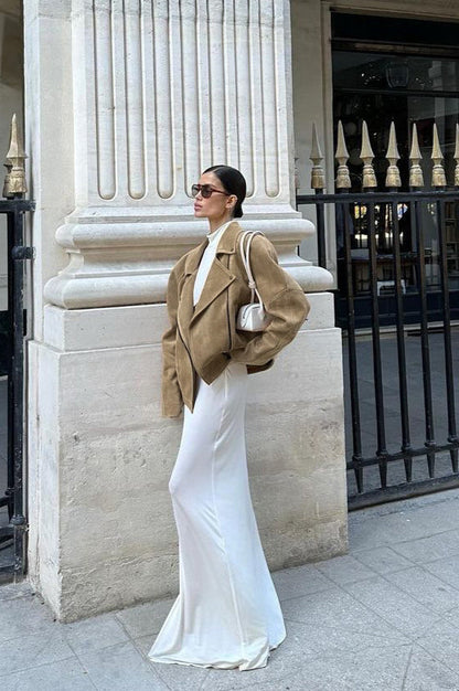 Brown Suede Commuter Coat