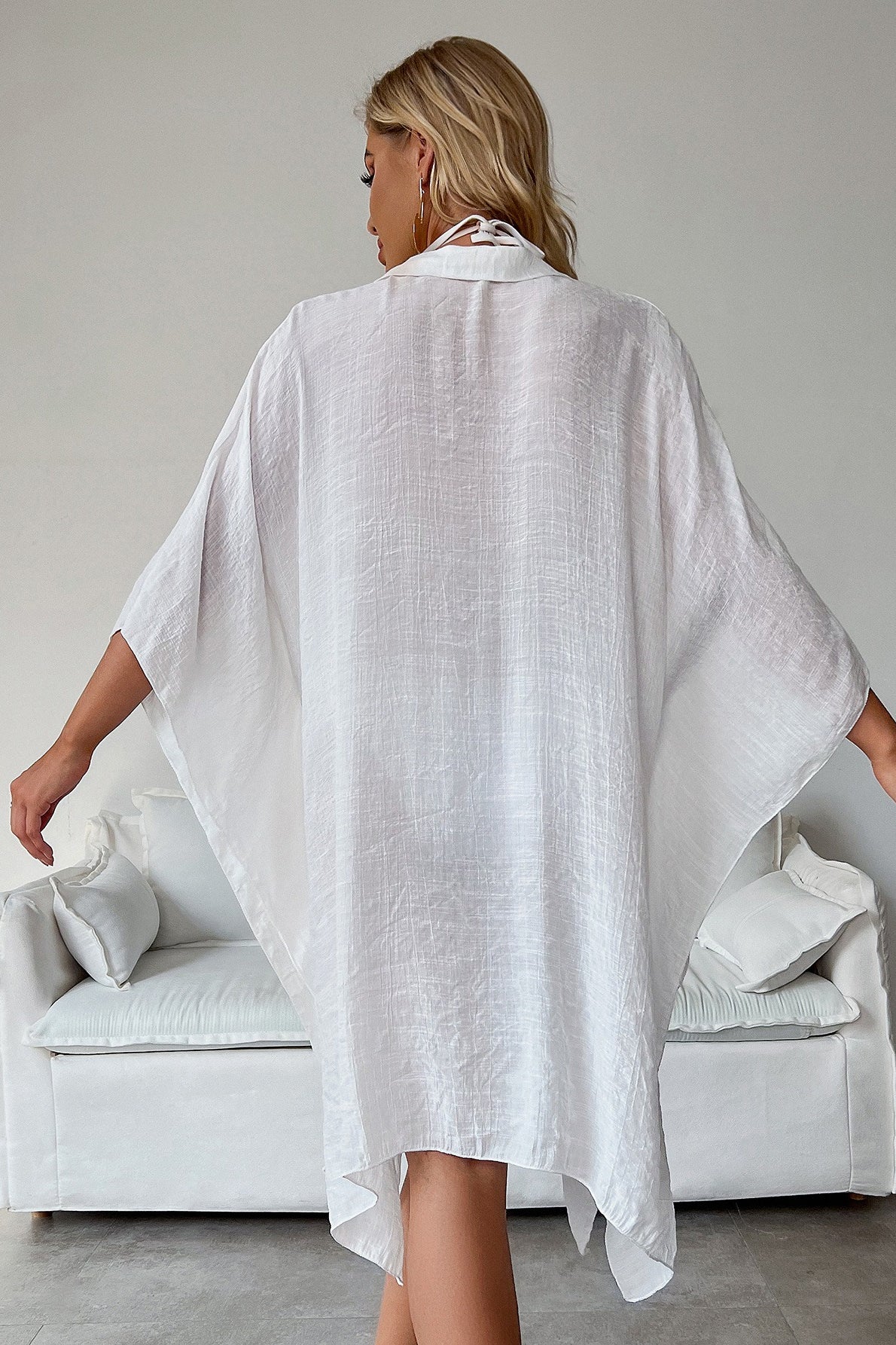 Minimalist Flowy Loose Solid Cardigan Blouse