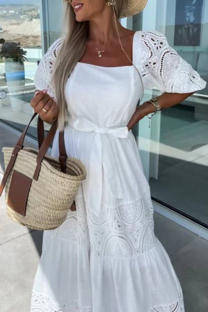 Loose Lace Hollow Long Skirt