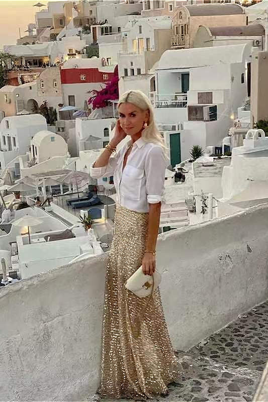Sequins High-Waisted Maxi Skirt