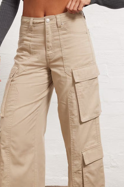 Vintage American High-Waisted Straight Leg Cargo Pant