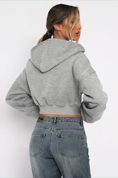 Short Zip Up Hoodie Coat