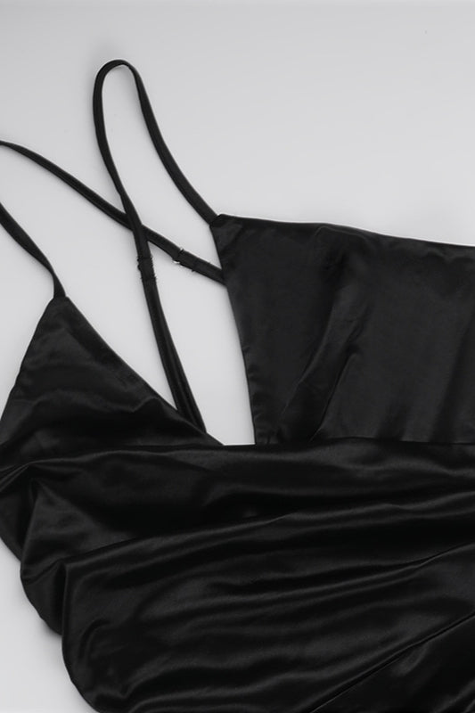 Sexy Halter Neck Crisscross Split Maxi Dress Party Dress