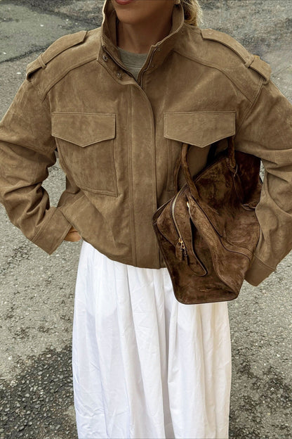 Suede Look Textured Jacket