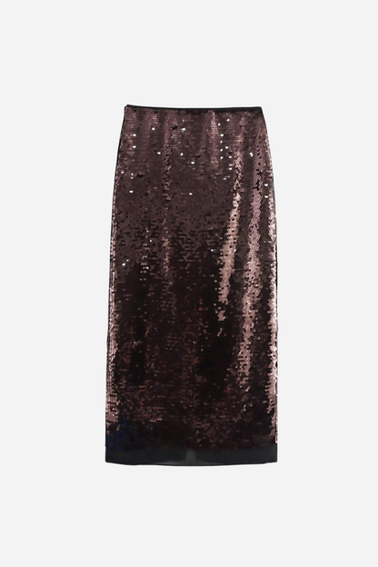 Dale Sequins Chiffon Pencil Skirt