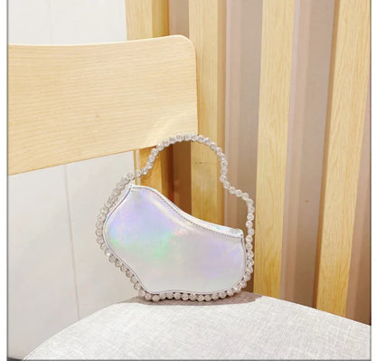 Sequin Diamond Cloud Shape Evening Wristlet