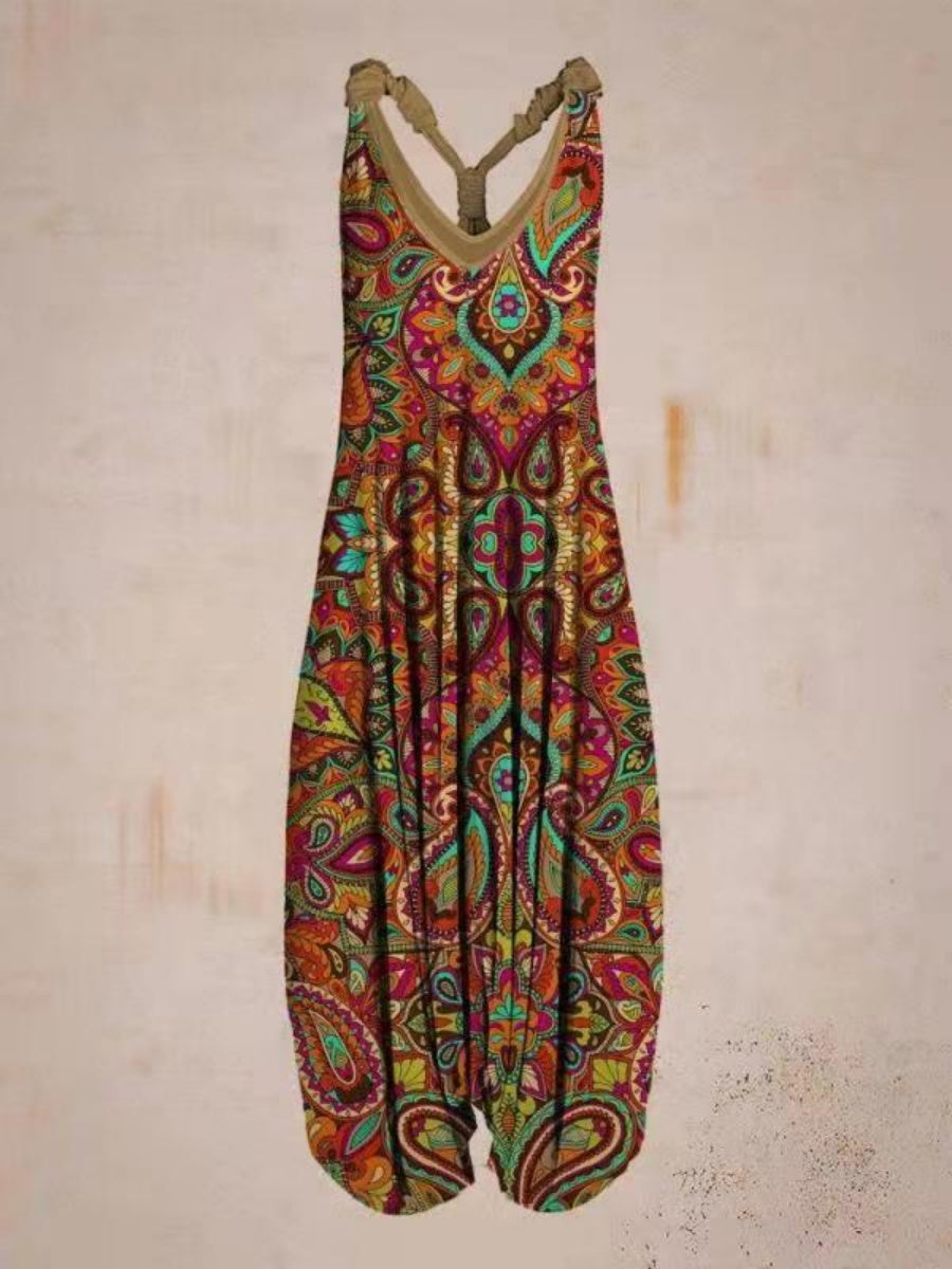 Printed Camisoles Loose-fit Jumpsuits