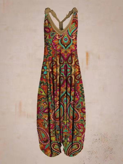 Printed Camisoles Loose-fit Jumpsuits