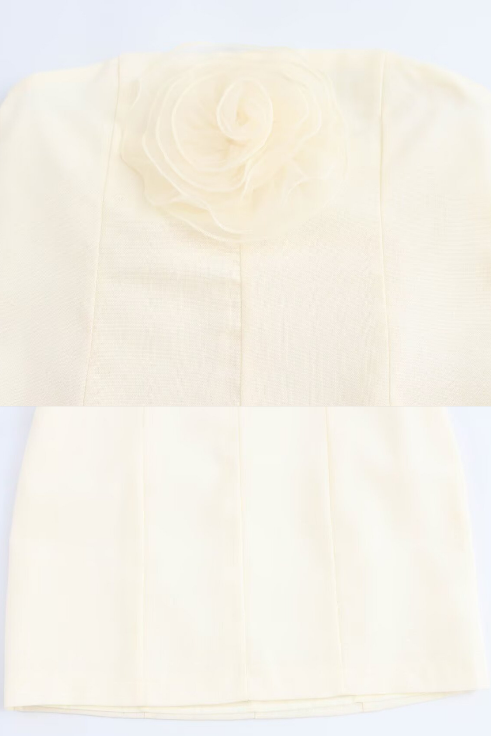 Floral Applique Strapless Mini Dress